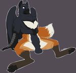  alexandros animal_genitalia anthro avian balls beak bird canine feathered_wings feathers fox fully_sheathed grey_background gryphon hindpaw hybrid locosaltinc looking_at_viewer male mammal paws sheath simple_background solo splayed wings 