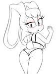  2016 anthro big_breasts bikini blush breasts butt clothing female fur hair half-closed_eyes hearlesssoul lagomorph long_ears looking_at_viewer looking_back mammal mature_female open_mouth rabbit solo sonic_(series) swimsuit vanilla_the_rabbit video_games 