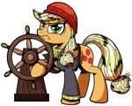  2016 absurd_res applejack_(mlp) blonde_hair clothed clothing cutie_mark equine eyelashes female feral friendship_is_magic fur gray--day green_eyes hair hat hi_res hooves mammal my_little_pony orange_fur solo 