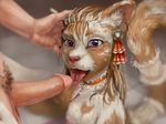  absurd_res bell bow candy cat collar feline fellatio female food hi_res human leash lollipop male mammal notdonebaking oral penis ribbons sex tail_wraps wraps 