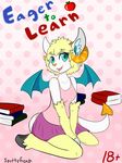  big_ears blue_eyes caprine college comic cute dragon female hooves horn hybrid mammal school sheep spottyfreak wool 