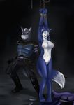 2016 anthro bdsm blue_fur blue_hair bound breasts canine chain clothed clothing crying dagidagi eyes_closed female fox fur hair hanging_(disambiguation) krystal male mammal nintendo nipples nude pussy star_fox stripped tears torture video_games whipping wolf wolf_o&#039;donnell 