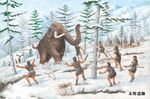  animal hut prehistoric snow spear trees weapon 