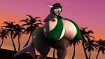  3d_(artwork) anthro anthroanim big_breasts bikini breasts clothing day detailed_background digital_media_(artwork) female fin fish grin hair huge_breasts huge_thighs hyper hyper_breasts looking_at_viewer marine noir_(jennifer) outside shark sky smile solo standing swimsuit teeth thick_thighs tree voluptuous wide_hips 