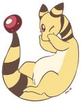  ampharos female feral laugh maim nintendo pok&eacute;mon pussy simple_background solo video_games white_background 