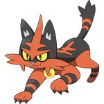  alpha_channel black_fur cat fangs feline fur mammal nintendo official_art pok&eacute;mon red_fur simple_background torracat transparent_background video_games 