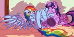 2016 blue_feathers blush butt cradeelcin cutie_mark dildo dock duo equine equine_dildo feathered_wings feathers female feral friendship_is_magic hair hooves horn inside lying magic mammal multicolored_hair my_little_pony pegasus penetration purple_feathers pussy rainbow_dash_(mlp) rainbow_hair sex_toy spread_wings tongue tongue_out toying_partner twilight_sparkle_(mlp) vaginal vaginal_penetration winged_unicorn wings 
