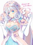  1girl blue_eyes blush breasts cape curly_hair elbow_gloves gloves hat head_wings himono_xeno medium_breasts melia nintendo silver_hair solo thighhighs xenoblade_(series) xenoblade_1 