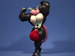  2016 3d_(artwork) abs amphibian anthro anthroanim armpits biceps bulge clothed clothing digital_media_(artwork) flexing greninja long_tongue male muscular muscular_male navel nintendo nipples pecs penis penis_base pok&eacute;mon pose sebastian_greninja simple_background solo speedo standing swimsuit tongue tongue_out video_games 