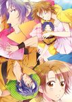  1girl brown_eyes brown_hair character_doll chikariya doki_doki_survival headband purple_hair short_hair sportswear tennis_no_ouji-sama tennis_uniform tsujimoto_ayaka yukimura_seiichi 