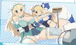  2girls bikini blonde_hair breasts female katsuragi_(senran_kagura) multiple_girls senran_kagura wet yomi_(senran_kagura) 