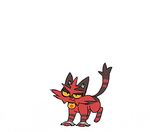  animated_gif cat evolution gen_7_pokemon handstand incineroar lowres no_humans pokemon pokemon_(creature) solo sweat tail tape torracat upside-down yellow_sclera 