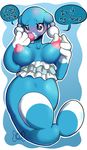  anthro big_breasts blue_body blush bow breasts brionne candylady cute digital_media_(artwork) female looking_at_viewer mammal marine nintendo nipples nude open_mouth pok&eacute;mon simple_background smile solo video_games 