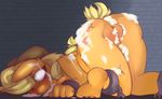  anthro applejack_(mlp) ass_up bdsm blush bondage bound chain cowboy_hat cum cum_in_ass cum_in_pussy cum_inside cum_on_body cum_on_face cum_on_ground cum_on_leg cutie_mark equine female freckles friendship_is_magic hair hat horse jailbait_knight lying mammal messy_hair my_little_pony on_front pony pussy 