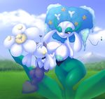  &lt;3 big_breasts big_butt breastfeeding breasts butt duo elfdrago female female/female floette flora_fauna florges flower hand_on_head huge_breasts musical_note nintendo nipples one_eye_closed plant pok&eacute;mon pok&eacute;morph purple_eyes tongue tongue_out video_games wide_hips 