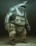  anthro barefoot beyond_good_and_evil clothed clothing concept_art fish gloves marine muscular obese overweight pecs shark sharp_teeth teeth video_games 