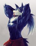  anthro canine clothed clothing kuron male mammal muscular topless 