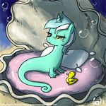  clam equine fish friendship_is_magic horn john_joseco lyra_heartstrings_(mlp) mammal marine my_little_pony pillow rubber_duck seahorse solo underwater unicorn water 