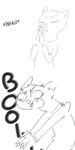  angry anthro black_and_white clothed clothing comic disney ermine fan_character male mammal marty_(weaver) monochrome mustelid nobody_(artist) pack_street yelling zootopia 