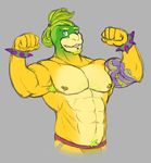  abs aged_up anthro anthrofied armpit_hair clothing flexing front_view half-length_portrait iggy_koopa jockstrap koopa koopaling looking_at_viewer male mario_bros muscular nintendo nipple_piercing nipples pecs piercing portrait pubes scalie shell-less solo spiked_bracelets underwear video_games wkd 