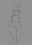  2016 anthro big_breasts breasts casey_(tacdoodles) clothed clothing female grey_background hair lagomorph looking_at_viewer mammal panties rabbit simple_background solo standing tacdoodles thick_thighs turtleneck underwear wide_hips 