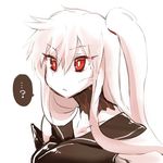  1girl ? aircraft_carrier_hime kantai_collection long_hair lowres one_side_up portrait rebecca_(keinelove) red_eyes shinkaisei-kan sketch solo white_hair white_skin 