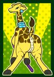  anthro anus blue_eyes butt female giraffe giraffid hand_fan hi_res hooves ikakins jewelry kung_fu_cat makeup mammal mascara nude presenting presenting_hindquarters puffy_anus pussy solo spreading 