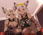  :p all_fours animal_ears blush breasts cat_ears cat_girl cat_paws dark_skin erune flower gloves granblue_fantasy green_eyes hair_flower hair_ornament half-closed_eyes imacchi large_breasts long_hair looking_at_viewer looking_down melleau multiple_girls naughty_face nemone paws siblings sisters smile tongue tongue_out 
