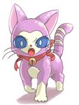  &lt;3 amanda_(cocotama) bell blue_eyes cat feline female himitsu_no_cocotama mammal nousen open_mouth purple_body ribbons tongue 