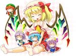  :3 :d ^_^ apron bad_id bad_pixiv_id blonde_hair blue_hair book braid character_doll chibi closed_eyes crescent demon_wings doll dress flandre_scarlet hair_ribbon happy hat hong_meiling izayoi_sakuya maid maid_headdress michii_yuuki o_o open_mouth patchouli_knowledge purple_hair reading red_hair remilia_scarlet ribbon sitting smile socks solo star touhou twin_braids wings 