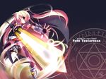  bardiche blonde_hair energy_sword fate_testarossa fingerless_gloves gloves highres kazekawa_nagi long_hair lyrical_nanoha mahou_shoujo_lyrical_nanoha red_eyes solo sword thighhighs weapon 