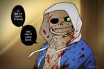  animated_skeleton blood bone boss_monster clothed clothing dialogue looking_at_viewer male ryuo0917 sans_(undertale) simple_background skeleton speech_bubble text undead undertale video_games 