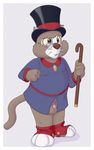  balls border bottomless cane cat clothed clothing disguise disney douglas_benson feline formal full-length_portrait male mammal neenya overweight overweight_male penis penis_tip portrait scrooge_mcduck solo spats standing talespin whiskers 