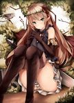  arisa_(shadowverse) bad_id bad_twitter_id bare_shoulders bird black_shirt blonde_hair blush boots breasts brown_footwear brown_gloves commentary_request elbow_gloves elf fingers_together forest gloves green_eyes hair_ribbon head_wreath highres inaba_sunimi knee_boots knees_together_feet_apart knees_up large_breasts long_hair looking_at_viewer miniskirt nature neck_ribbon panties pantyshot pantyshot_(sitting) parted_lips pointy_ears red_ribbon ribbon shadowverse shirt sitting skirt sleeveless sleeveless_shirt solo underwear white_panties white_skirt 