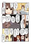  4girls alternate_costume animal_ears blue_eyes blush brown_eyes brown_hair casual comic dog_ears eyebrows eyebrows_visible_through_hair fever formal girls_und_panzer highres itsumi_erika kemonomimi_mode kuromorimine_school_uniform long_hair long_sleeves michiyon mother_and_daughter multiple_girls nishizumi_maho nishizumi_miho nishizumi_shiho ooarai_school_uniform open_mouth school_uniform shaded_face short_hair sick sleeping speech_bubble translation_request under_covers 