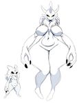  alien big_breasts black_nails black_scalera colored_nails evil_face female horn large_hands neck_fur null_(sssonic2) simple_background sssonic2 thick_thighs wide_hips 