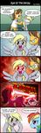  blonde_hair blue_fur brown_fur comic derpy_hooves_(mlp) english_text equine feathered_wings feathers female feral friendship_is_magic fur grey_feathers grey_fur hair horn mammal multicolored_hair my_little_pony pegasus pink_eyes rainbow_dash_(mlp) rainbow_hair text unicorn uotapo wings yellow_eyes 