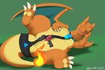  2016 3_toes animal_genitalia anus charizard claws disembodied_hand duo front_view genital_slit harness hi_res hindpaw human interspecies leaning_on_elbow licking licking_lips looking_at_viewer lying male mammal membranous_wings nintendo nude on_side one_eye_closed paws penis penis_tip pinup pok&eacute;mon pok&eacute;philia pose presenting presenting_penis scalie semi-anthro signature slit solo_focus spread_legs spread_slit spreading syntex tapering_penis toe_claws toes tongue tongue_out video_games wings wink 