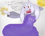  &gt;:( 2016 5_fingers angry anthro boss_monster caprine clothed clothing dialogue digital_media_(artwork) e-01_(artist) english_text female fire food fur goat horn humor long_ears mammal open_mouth pie red_eyes simple_background solo teeth text tongue toriel undertale video_games white_background white_fur 