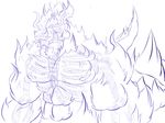  abs biceps big_biceps bone digital_drawing_(artwork) digital_media_(artwork) dragon empty_eyes front_view line_art male manly monochrome muscular muscular_male pecs purple_and_white schwartzgeist simple_background skeleton sketch snout solo toony undead white_background wyrm 