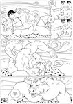  all_fours anal black_and_white bovine butt comic furronika human male male/male mammal minotaur monochrome rug speech_bubble 