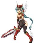  1girl armor female long_hair mirim queen&#039;s_blade queen&#039;s_blade_rebellion shield solo sword thighhighs weapon 