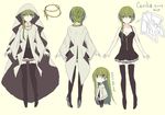  arms_at_sides bangs bare_arms black_dress black_footwear black_legwear blush boots breasts character_sheet chibi cleavage collarbone cross cross_necklace dress full_body green_eyes green_hair habit hair_between_eyes hair_up halterneck high_heel_boots high_heels jewelry jewelry_removed kazutake_hazano long_hair long_sleeves medium_breasts multiple_views necklace necklace_removed nun original shiro_seijo_to_kuro_bokushi short_dress sidelocks simple_background standing thigh_boots thighhighs turnaround veil wide_sleeves yellow_background 