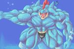  ! 2015 anthro anthrofied biceps big_biceps blue_background blue_scales bubble clothing digital_drawing_(artwork) digital_media_(artwork) feraligatr front_view hyper hyper_muscles looking_at_viewer male multicolored_scales muscular muscular_male nintendo open_mouth open_smile pink_tongue pok&eacute;mon pok&eacute;morph portrait quads scales schwartzgeist serratus simple_background smile snout speedo swimsuit tan_scales three-quarter_portrait tongue toony triceps two_tone_scales underwater video_games water 