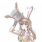  alice_in_wonderland animal_ears bunny_ears bunny_girl eyebrows_visible_through_hair hat iesupa long_hair mad_hatter rwby solo top_hat velvet_scarlatina 