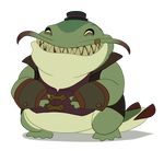  2015 absurd_res akumaakatsukii alpha_channel big_smile bottomless catfish clothed clothing cute digital_drawing_(artwork) digital_media_(artwork) empty_eyes fish front_view green_eyes green_scales grin hat hi_res league_of_legends male marine overweight overweight_male scales shadow sharp_teeth shirt simple_background smily standing tahm_kench_(lol) teeth toony top_hat transparent_background vest video_games whiskers 