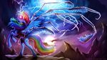  blood blue_feathers bone cutie_mark equine feathered_wings feathers female feral friendship_is_magic hair hooves mammal multicolored_hair my_little_pony neytirix nightmare_fuel nude outside pegasus rainbow_dash_(mlp) rainbow_hair sky solo standing sun wings 