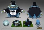  anthro black_claws black_clothing blue_scales bottomless bow_tie catfish claws clothed clothing colored diamond_(disambiguation) empty_eyes eyewear fish fivetinsoldiers front_view grey_background hat hi_res jewelry league_of_legends male marine monocle overweight ring scales shaded sharp_teeth simple_background solo suit tahm_kench_(lol) teeth top_hat video_games whiskers white_clothing yellow_eyes 
