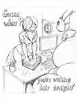  2016 anthro avian big_breasts bird breasts carol_(character) computer dinah female huge_breasts lizard office overweight paperwork reptile scalie size_difference sketch vdisco 