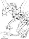  2010 alien bone chris_sawyer dragon hybrid male nose_horn nude ribs scalie solo wings 